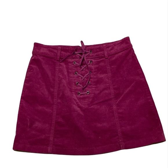 Forever 21 Dresses & Skirts - Forever 21 skirt Raspberry pink fuchsia velvet like  A-line Sz Small